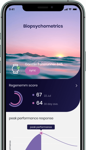 Regenemm® iOS app shown on an iPhone